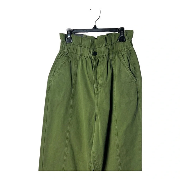 1378. BLANK NYC‎ SMOCKED WAIST HIGH RISE STRAIGHT LEG PANTS SIZE 28 OLIVE GREEN - Picture 5 of 12